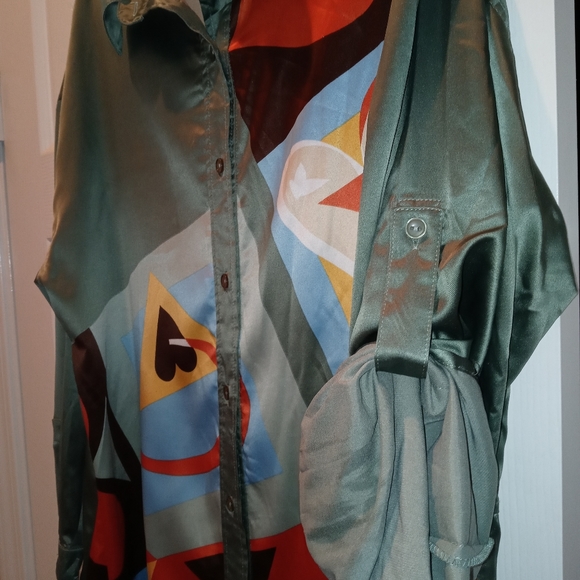 Very Vollbrach L Multicolored Silky Blouse - Picture 2 of 13